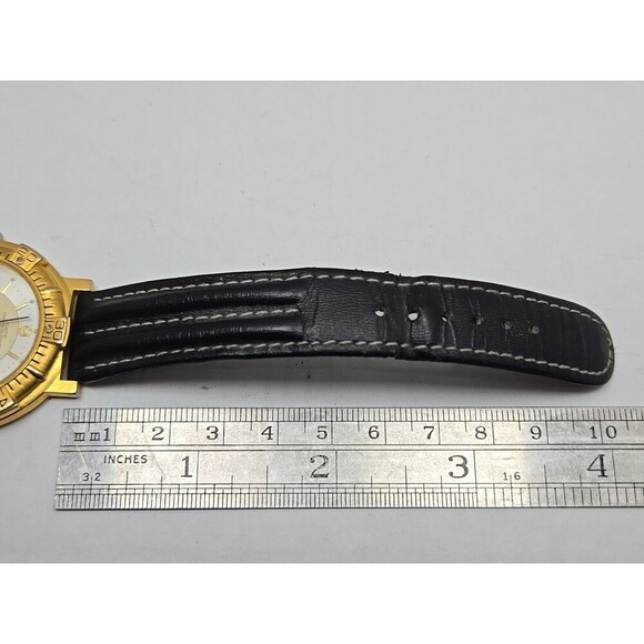 Gruen Sport Quartz Date Gold Tone Bezel 3ATM 100FT Mens Watch New Battery Analog - Picture 11 of 13